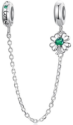 Blumen-Anhänger aus 925er Sterlingsilber, Abstandshalter, Charms für Armbänder, Sicherheitskette, passend für Pandora-Armbänder, kompatibel mit europäischen Armbändern, Blume Emaille Kristall