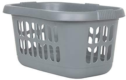 2 x Wham Casa Plastic Hipster Laundry Basket Silver