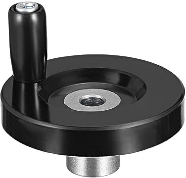 TOP-VIGOR 63mm Revolving Handle Hand Wheel, 8mm Hole Diameter Back Corrugated Handwheel for Milling Machine Lathe Lead Screw with Plastic Handle