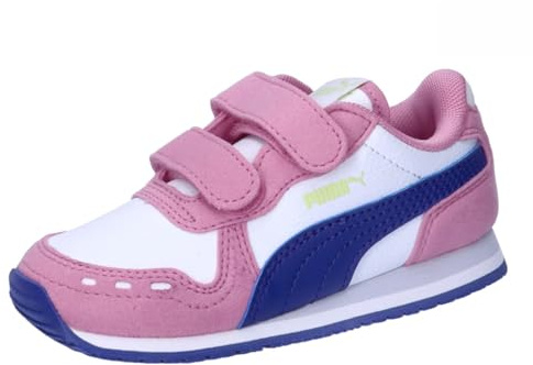 Puma Unisex Kids Cabana Racer SL 20 V INF Sneaker, Puma White-Lapis Lazuli-MAUVED Out-COOL Cucumber, 21 EU