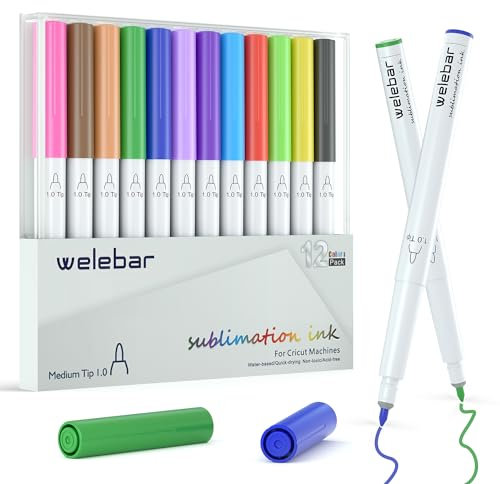 Welebar Sublimation Ink Markers for Cricut Maker 3/Maker/Explore 3/Air 2/Air, 1.0 Tip Infusible Medium Point Pens for Heat Transfer Mugs Easy Press
