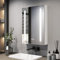 EMKE 500x700mm Illuminated Bathroom Mirror Cabinet with Shaver Socket, Single Door Bathroom Mirror Storage Cabinet with Light, Anti-Fog, Dimmable & 3 Colors, Adjustable Shelf & Memory Function, White