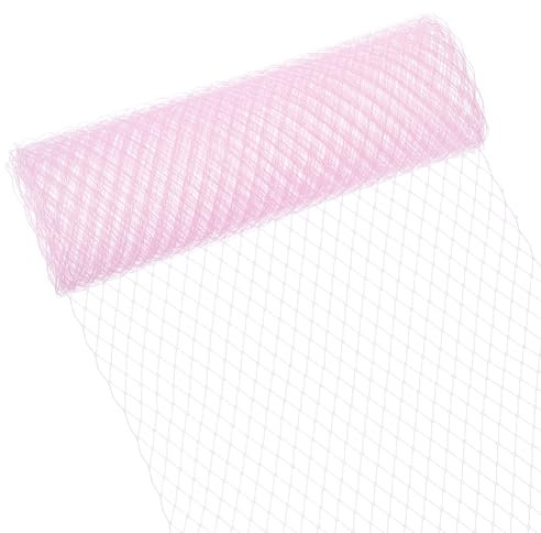 BENECREAT 3 m/3.28 Yards Netzgewebe, 25 cm Breites Mesh-Vogelkäfig-Brautschleier-Netz, Hochzeitshut-Schleier, Millinery-Netz Für Hochzeit, Nähen, Hutdekoration, Perle Rosa