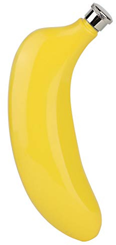 Tragbare Whiskey Flasche, 5oz Edelstahl Flachmann, Bananen Form, mit Trichter für Reisen und Picknicks