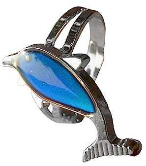budiniao Stimmungsringe, Farbwechsel, verstellbar, veränderbar, süßes Fingerzubehör, Schmuckbeutelfüller, mehrere Formen, Kinder, einzelner Delfin