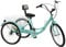 WooDerson Dreirad Für Erwachsene 24 Zoll Klappbar, 3 Räder 7 Gang Dreirädriges Fahrrad Mit Becherhalter, Korb Und LED, Höhe Einstellbare, Tragfähigkeit 140kg, Senioren Freundlich (Türkis)