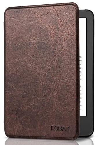CoBak Coque Étui pour Kindle – 6 Housse de Protection Compatible avec Les appareils Kindle 11e génération (modèle 2022/2024), Smart Cover avec Fonction Veille/Réveil Automatiqu, Marron Vintage