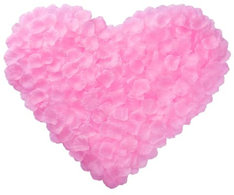 1200 Pétales de Rose Artificiels, Pétales de Rose Jetables de Mariage, Pétales de Rose Roses pour Mariages, Saint-Valentin, Anniversaires, Centres de Table, Décorations de Table, Anniversaires - Rose