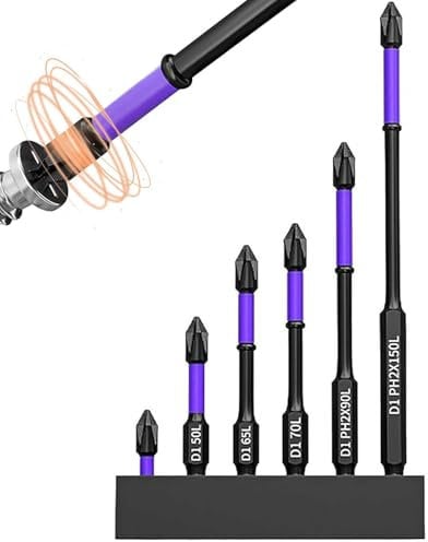 Magnetic Drill Bits - Magnetic Screwdriver Bit Set | Non Slip Strong Magnetic Bit, Hand Screwdrivers Electric Drills, 6pcs Portable Heavy Duty Magnetic Bit Kit with Storage Base for Power Screwdriver