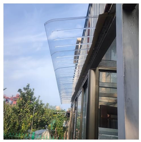 Tenda da sole per porte e finestre, per esterni, copertura in policarbonato trasparente (40 x 80 cm), protezione moderna da giardino