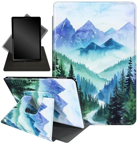 Case for Amazon Fire HD 8 Tablet (2018 2017 2016 Version,8th/7th/6th Generation),360 Degree Rotating Stand Smart Protective Cover Case for All-New Fire HD 8 (8th /6th / 7th),Nature Mountain Trees
