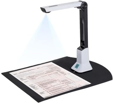 Escáner de documentos, Escáner de libros portátil de alta definición de 8MP tecnología de curva aplanada, cámara de captura de documentos A4 for escáner de reconocimiento de archivos para la oficina d