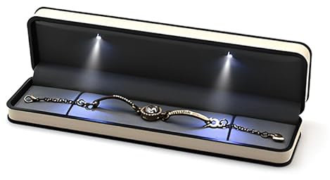 LED Schmuckkästchen mit Licht – Luxus Geschenkbox für Ring, Armband, Halskette oder Kette – Beleuchtete Schmuckbox für Verlobung, Hochzeit, Geburtstag