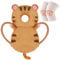 Vicloon Protector de Cabeza para Bebe, Cojín Protector Seguridad Bebe con Rodilleras, Ajustable Almohada Protección Bebe, Protección para Cabeza y Espalda del Niños para Gatear y Caminar-Tigre marrón