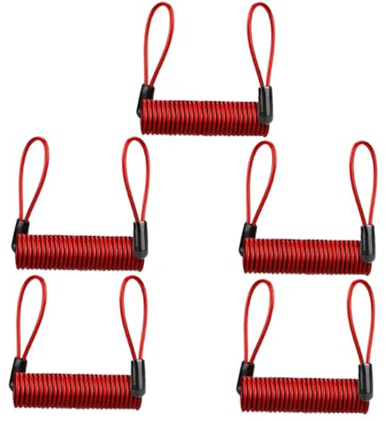 HAPINARY 5pezzi Lucchetto Antifurto Per Disco in Cavo D'acciaio Allarme Per Bicicletta e Scooter Design Pratico e Resistente Per Alta Sicurezza