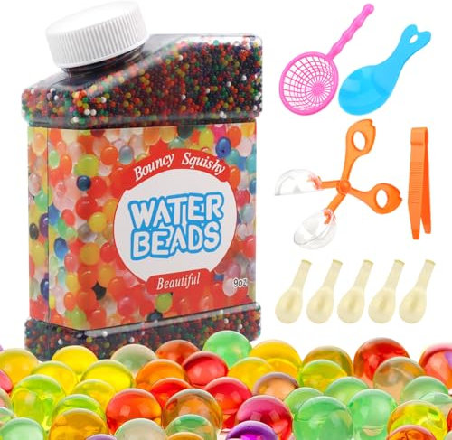 KILDOWS Wasserperlen 50000 Stück, Gelperlen Bunte, Wasserperlen Ungiftig, Water Beads Für Vase Dekoration und Pflanzen, con 4 Werkzeuge und 5 Luftballons