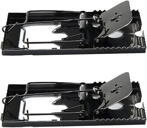 MIXEL Black Rat Catcher Traps, Safe & Durable, Metal Materials, Powerful Spring & Triggering Mechanisms, Easy To Use, Large Trip Paddle, Rat Killer for Home (2 PCS)