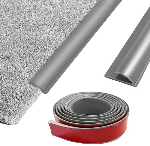 Selbstklebend Randleiste für Teppiche: PVC Flexibles Teppichleisten Selbstklebend Randleisten Teppichkantenleisten für Fliese Fußmatte Teppich (Grau 3 meter)