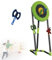 Axe Throwing Game Set, Foldable Throw Target Game Set with Axe Throw & Lawn Dart Combo Backyard Game, Lawn Dart Games for Indoor/Outdoor, Family Kids Adults,Green-Round