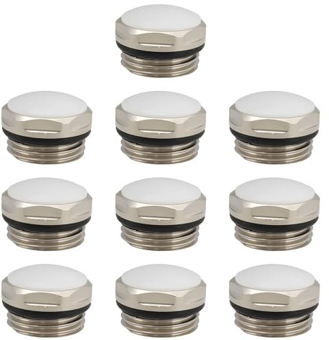 VGOL Lot de 10 Bouchons de Radiateur BSP 1/2 en Laiton Nickelé