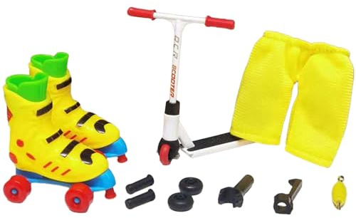 Zkydhbd 1Set Interactive Hosen & Finger Roller Skates & Scooter Stunt Finger Toy Roller Skates Spielzeug Kinder Finger Skateboard Girls Finger Skateboard Set