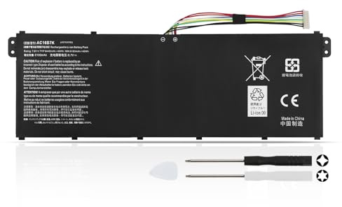 K KYUER 48Wh AC16B7K AC16B8K Laptop Batteria per Ac-er Chromebook 15 CB515-1H CB515-1HT Series CB515-1HT-P39B CB515-1HT-P58C CB515-1HT-P80X CB515-1HT-C1W7 CB515-1HT-P0DT CB515-1HT-P099 CB515-1HT-C2AE