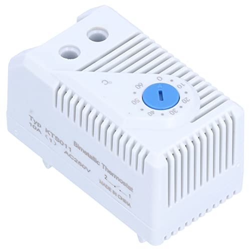 Mechanischer Thermostat Bimetallischer Temperaturschalter mit ABS Material, Temperaturbereich von 0°C bis 60°C, Montage auf DIN Rail, IP20 Schutz