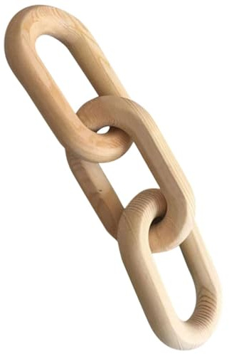 FUTUREORYY Holzkettenglieder-Dekor Rustikale Holzdeko Kette Dekorative Holzdekoration Für Wohnzimmer Regal Kaminsims Und Esstisch Bauernhaus-Und Heimdekoration 10.04X2.76X0.79in