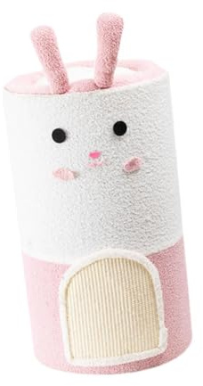 Sisal Cat Climbing Tree with Playhouse, 33 Inch Indoor Cat Tree with Bunny Barrel & Scratch Resistant Shelter for Kittens