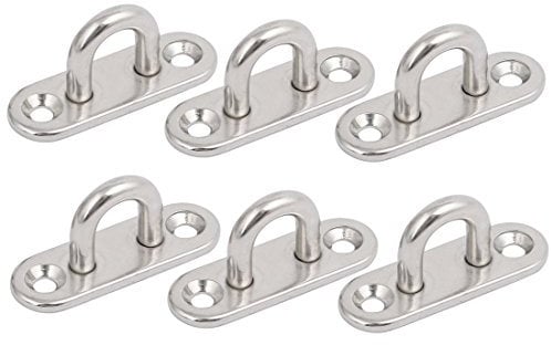 Sourcingmap – ® 316 Acero Inoxidable 5 mm de Grosor Anillo Rectangular Vela de Sombra para Ojos Placa Barco Amarre 6pcs