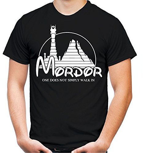 Mordor Männer und Herren T-Shirt | Spruch Vintage Fun Film Geschenk (XXXL, Schwarz)