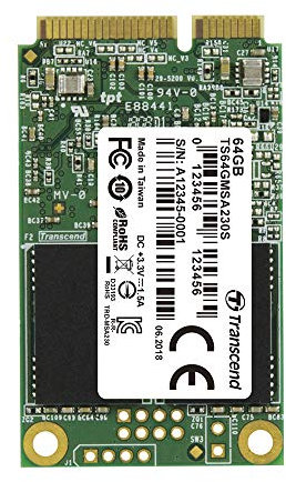 Transcend 64GG MSA230S SATA III 6 Gb/s mSATA SSD 3D TLC NAND TS64GMSA230S