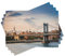 ABAKUHAUS New York Platzmatten, Manhattan-Brücke in New York City, Waschbare Stoff Esszimmer Küche Tischdekorations Digitaldruck, Grau Blau