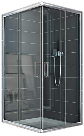 Box Doccia Rettangolare 80x100 H185 Trasparente 6mm mod. Alabama