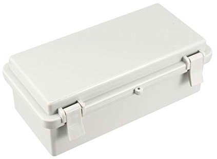 sourcing map ABS Plastique Anti Poussière Imperméable IP65 Boîte Dérivation Coquille Articulée Universel Électrique Projet Enceinte Gris 200 x 100 x 70mmm