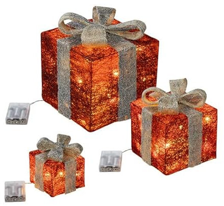 Haushalt International LED beleuchtete Geschenkbox 3er Set