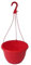 The Flowerpot Men 27CM PLASTIC HANGING POTS BASKETS PLANTERS X3 (x3, Red)