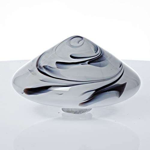 CRISTALICA Schwimmkegel Gartenteich Wasserbecken Insel Dekoration Glas Handmade 14cm weiß