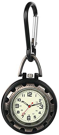 Avaner Karabineruhr Taschenuhr mit Karabiner Rucksack Schnalle Schlüsselanhänger Uhr Karabinerhaken Multifunktionale Clip Quarzuhr Arbeitsuhr für Reisen Wandern Klettern Camping Outdoor Activities