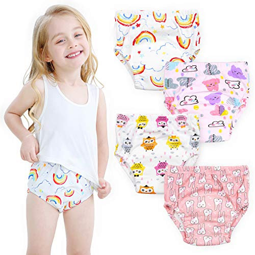 Potty Training Pants Girls 2T,3T,4T,Toddler Training Underwear for Baby Girls 4 Pack (as8, age, 3_years, regular, Rainbow)