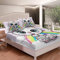 Einhorn Drucken Bettlaken Set Süße Karikatur Katze KLitten Spannbetttuch für Kinder Buntes Regenbogen Design Spannbettlaken 90x200cm Weiß Tupfen rutschfeste Zimmer 2St