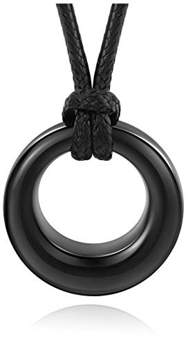 AllerPierce Cremation Urn Necklace for Ashes Stainless Steel Memorial Urns Pendant Necklaces Circle of Life Eternity Ashes Jewelry Keepsake for Men Women