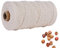 Makramee-Kordel 3 mm 109 Meter beige 1 Packung, natürliches Baumwollseil für farbige Makramee-Stricken, 4 Stränge, gedrehtes Baumwollseil, handgefertigter farbiger Wandbehang, Webteppich