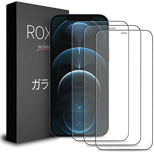 ROXX Japanisches 9H Schutzglas (3 Stück) | Volle Displayabdeckung | Kompatibel mit iPhone 12 & 12 Pro (6,1 Zoll)