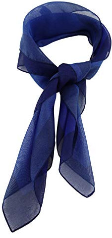 TigerTie Damen Chiffon Nickituch in royal dunkelblau mit Bordüre - Größe 58 cm x 58 cm