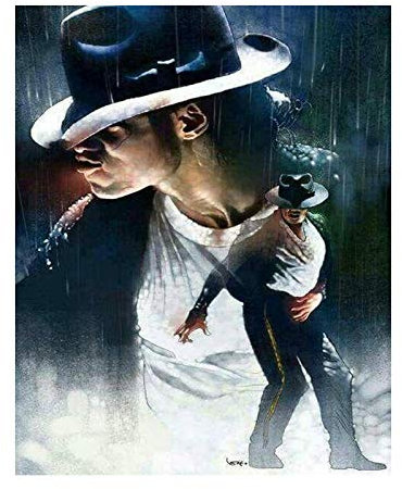 Diamond Painting Michael Jackson Diamond Painting Kit Completo Adultos DIY Punto de Cruz Diamante Diamantes de Imitación Bordado Niños 5D Pintura Diamante Manualidades decoración de Pared 30x40cm