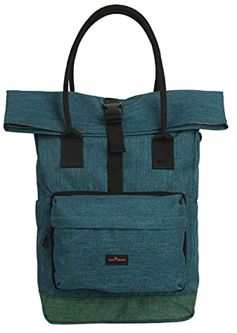 TOURBON Nylon Bicycle Rolltop Backpack Rear Shoulder Pannier Outdoor Tote Bag Blue