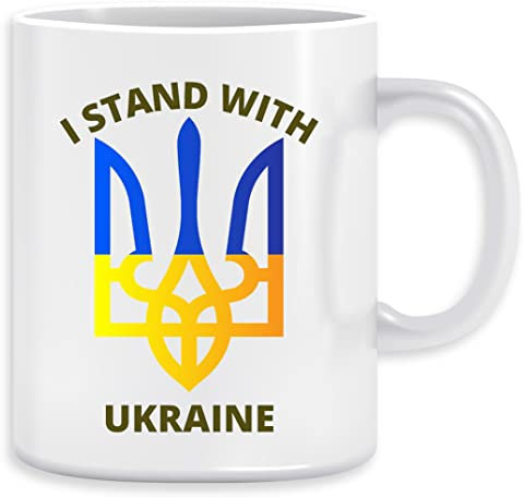 I Stand With Ukraine Coat Of Arms Kaffeebecher Becher Tassen Ceramic Mug Cup