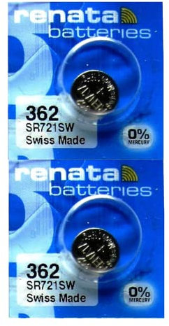 Renata Batteries Renata 362 SR721SW Batteries - 1.55V Silver Oxide 362 Watch Battery (2 Count)