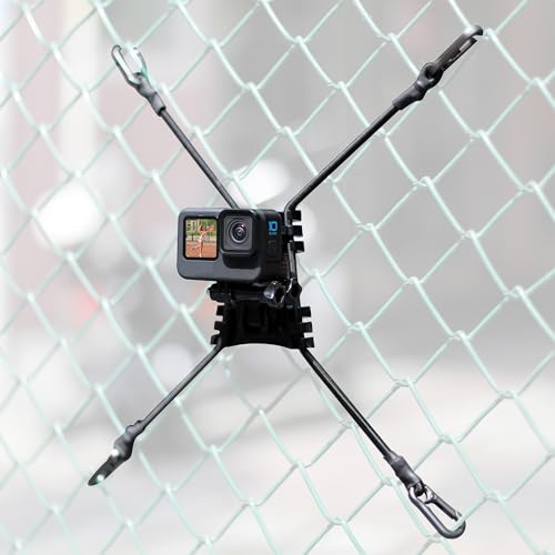 YALLSAME Fence Mount for GoPro DJI OSMO Action Camera | Chain Link Backstop Mount for GoPro Hero 13 12 11 10 9 8 7 6 5 4 3/Action 6 5 4, Ideal for Softball/Baseball/Tennis Games